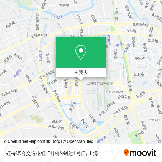 虹桥综合交通枢纽-F1国内到达1号门地图