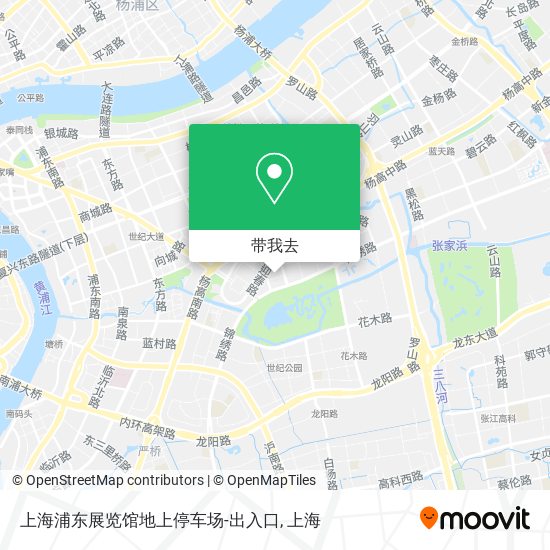 上海浦东展览馆地上停车场-出入口地图