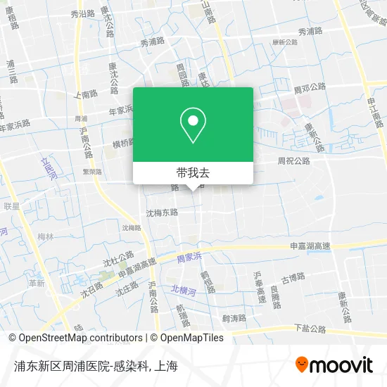 浦东新区周浦医院-感染科地图