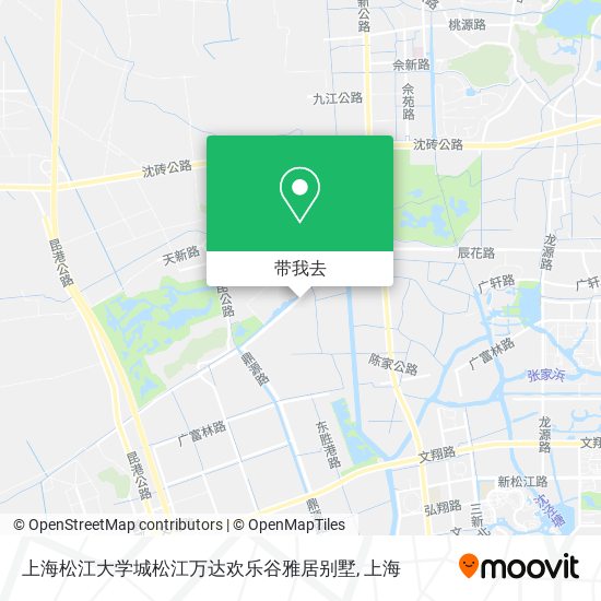 上海松江大学城松江万达欢乐谷雅居别墅地图