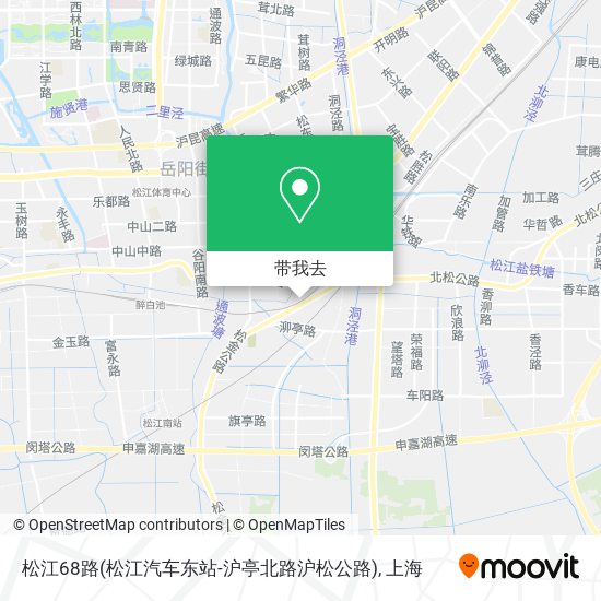 松江68路(松江汽车东站-沪亭北路沪松公路)地图