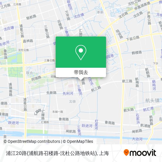 浦江20路(浦航路召楼路-沈杜公路地铁站)地图