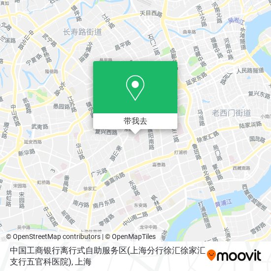 中国工商银行离行式自助服务区(上海分行徐汇徐家汇支行五官科医院)地图