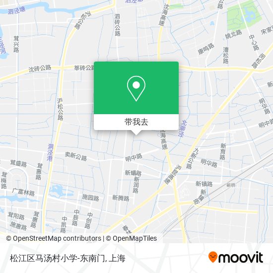 松江区马汤村小学-东南门地图