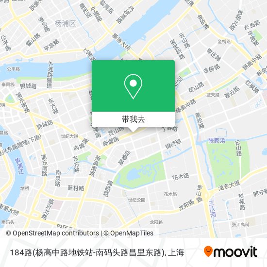 184路(杨高中路地铁站-南码头路昌里东路)地图