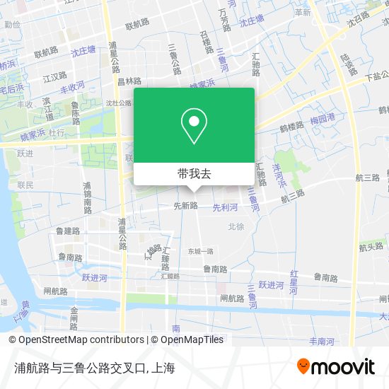 浦航路与三鲁公路交叉口地图