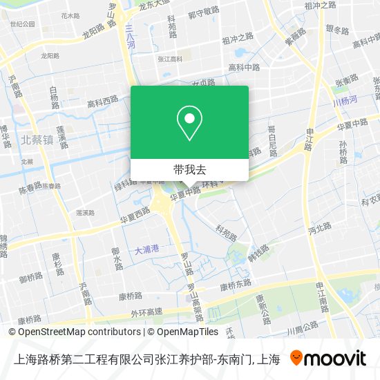 上海路桥第二工程有限公司张江养护部-东南门地图