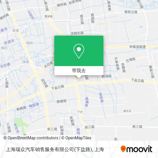 上海瑞众汽车销售服务有限公司(下盐路)地图