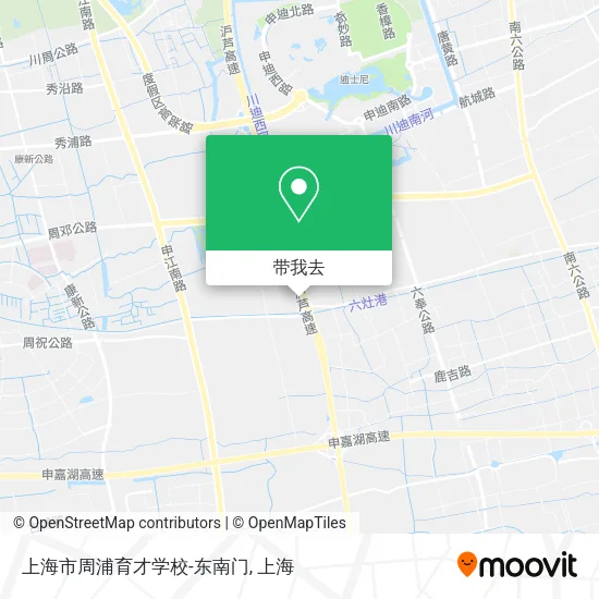 上海市周浦育才学校-东南门地图