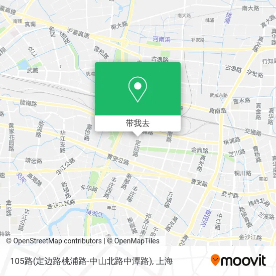 105路(定边路桃浦路-中山北路中潭路)地图