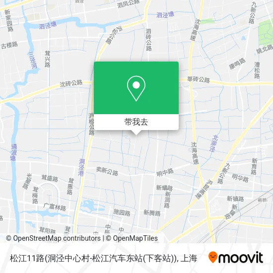 松江11路(洞泾中心村-松江汽车东站(下客站))地图
