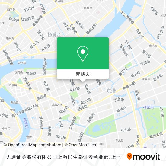 大通证券股份有限公司上海民生路证券营业部地图