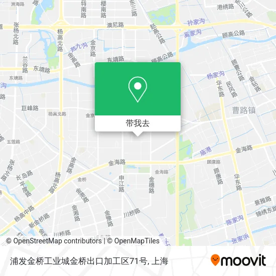 浦发金桥工业城金桥出口加工区71号地图