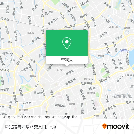 康定路与西康路交叉口地图