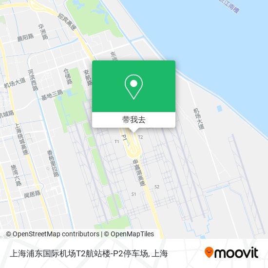上海浦东国际机场T2航站楼-P2停车场地图