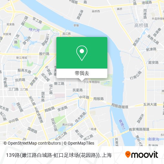 139路(嫩江路白城路-虹口足球场(花园路))地图