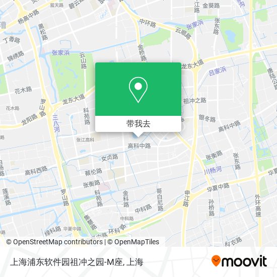 上海浦东软件园祖冲之园-M座地图