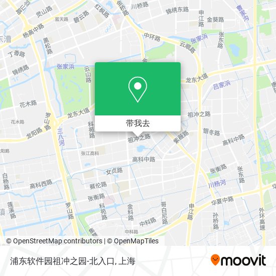 浦东软件园祖冲之园-北入口地图