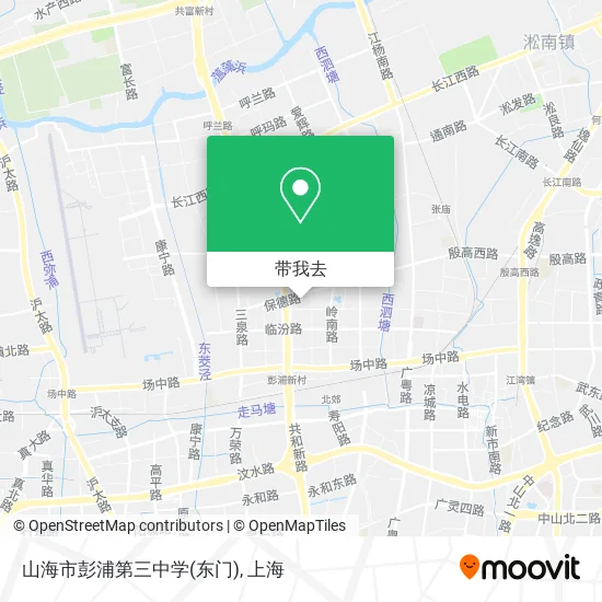 山海市彭浦第三中学(东门)地图