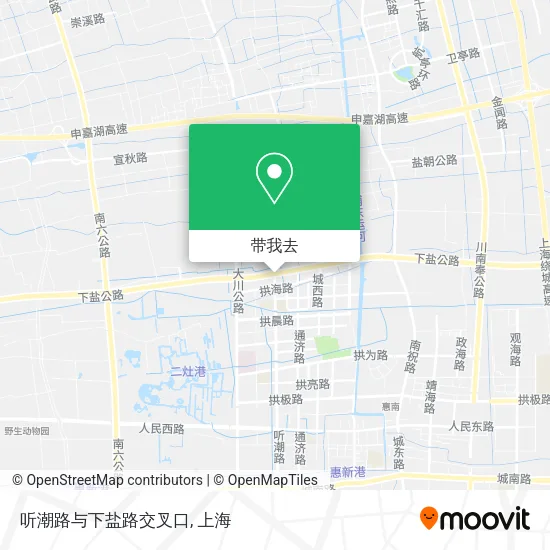 听潮路与下盐路交叉口地图