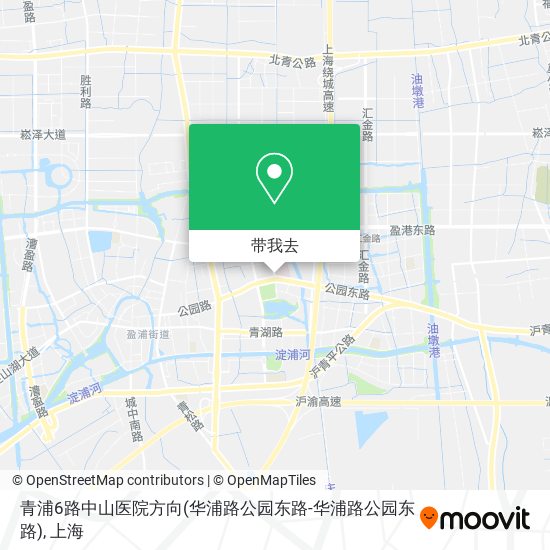 青浦6路中山医院方向(华浦路公园东路-华浦路公园东路)地图
