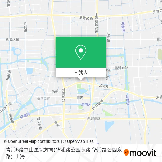 青浦6路中山医院方向(华浦路公园东路-华浦路公园东路)地图