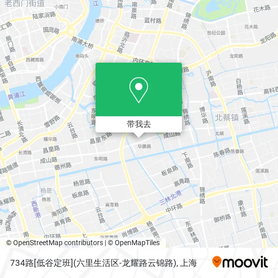 734路[低谷定班](六里生活区-龙耀路云锦路)地图