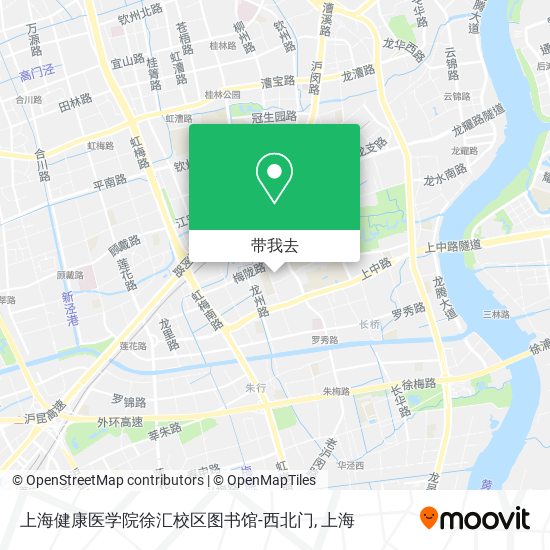 上海健康医学院徐汇校区图书馆-西北门地图