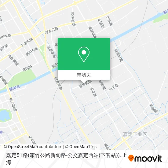 嘉定51路(霜竹公路新甸路-公交嘉定西站(下客站))地图