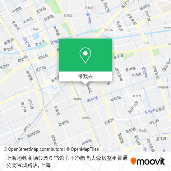 上海地铁商场公园图书馆旁干净敞亮大套房整租普通公寓宝城路店地图