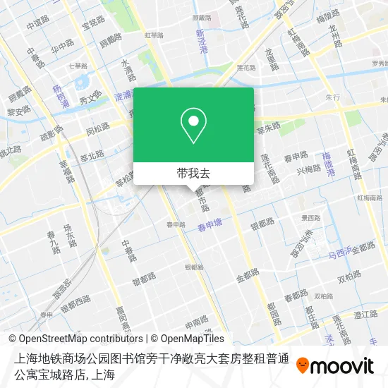 上海地铁商场公园图书馆旁干净敞亮大套房整租普通公寓宝城路店地图