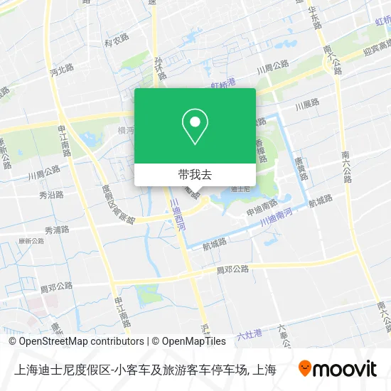 上海迪士尼度假区-小客车及旅游客车停车场地图