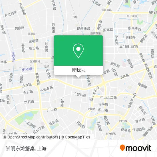 崇明东滩蟹桌地图