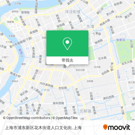 上海市浦东新区花木街道人口文化街地图