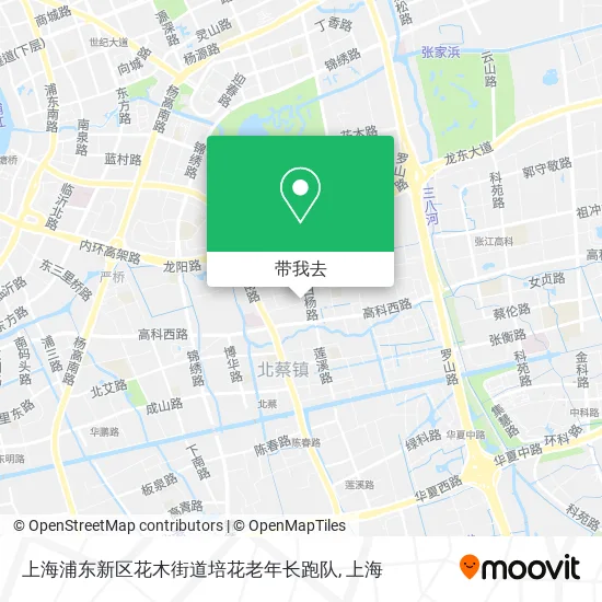 上海浦东新区花木街道培花老年长跑队地图