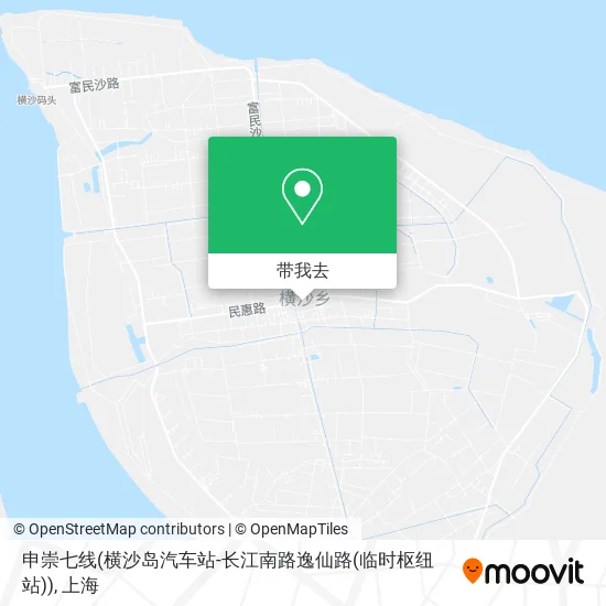 申崇七线(横沙岛汽车站-长江南路逸仙路(临时枢纽站))地图