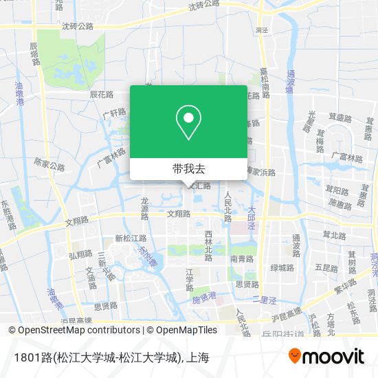 1801路(松江大学城-松江大学城)地图