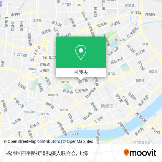杨浦区四平路街道残疾人联合会地图