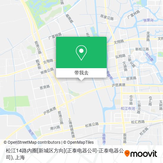 松江14路内圈[新城区方向](正泰电器公司-正泰电器公司)地图