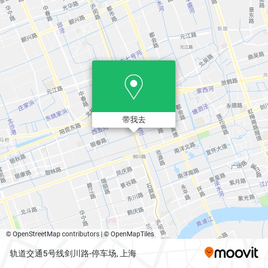 轨道交通5号线剑川路-停车场地图