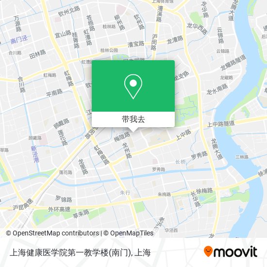 上海健康医学院第一教学楼(南门)地图