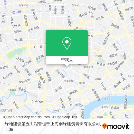 绿地建设第五工程管理部上海创绿建筑装饰有限公司地图