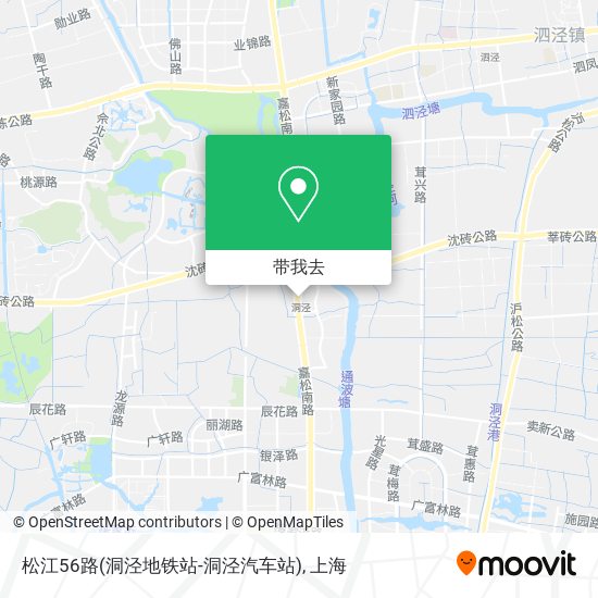 松江56路(洞泾地铁站-洞泾汽车站)地图