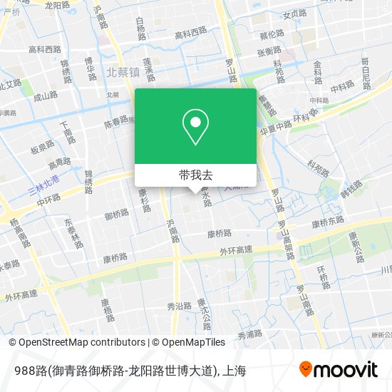 988路(御青路御桥路-龙阳路世博大道)地图