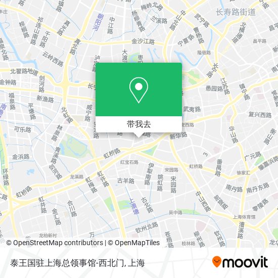 泰王国驻上海总领事馆-西北门地图