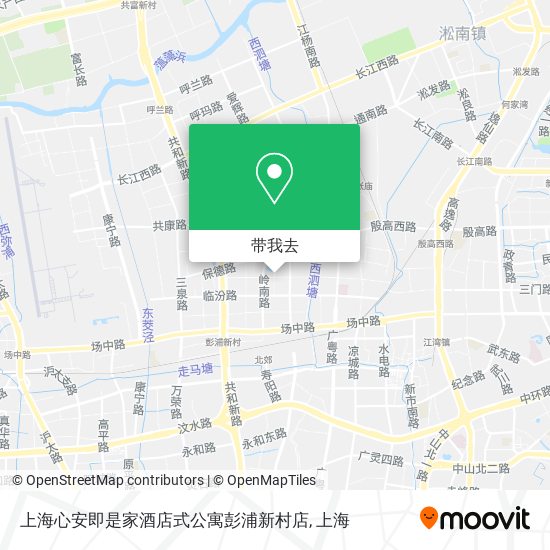 上海心安即是家酒店式公寓彭浦新村店地图