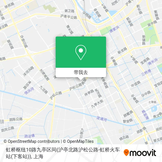 虹桥枢纽10路九亭区间(沪亭北路沪松公路-虹桥火车站(下客站))地图