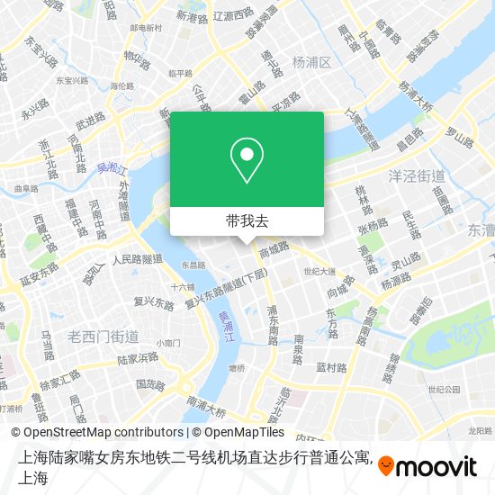 上海陆家嘴女房东地铁二号线机场直达步行普通公寓地图