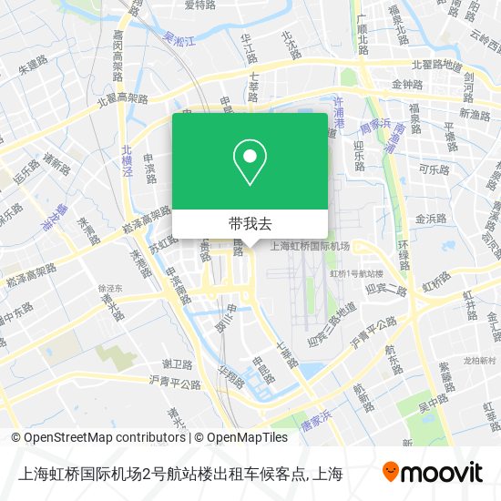 上海虹桥国际机场2号航站楼出租车候客点地图