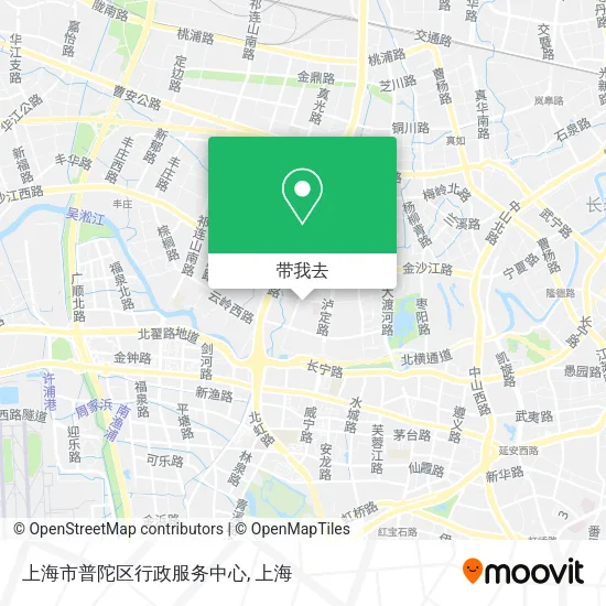 上海市普陀区行政服务中心地图